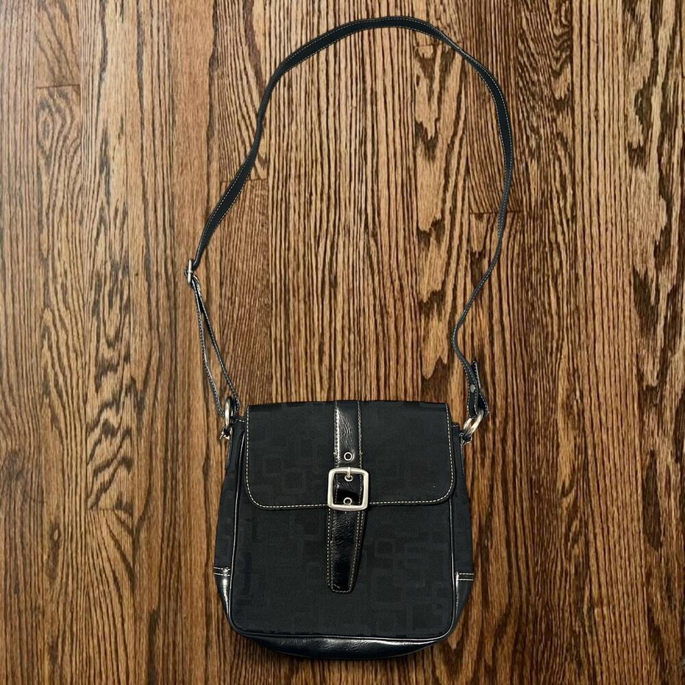 Black leather crossbody bag